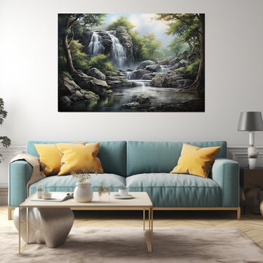Waterfall Painting on Wall